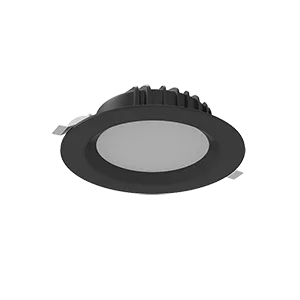 Светильник светодиодный "ВАРТОН" Downlight круглый встраиваемый 190*70 мм 25W Tunable White (2700-6500K) IP54/20 RAL9005 черный муар диммируемый по протоколу DALI