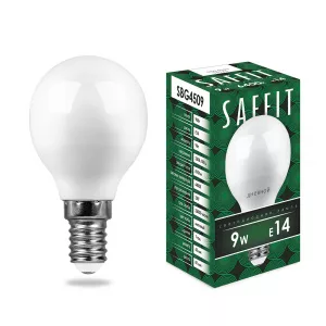 Лампа светодиодная SAFFIT SBG4509 Шарик E14 9W 230V 6400K