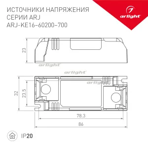 Блок питания ARJ-KE24500 (12W, 500mA) (Arlight, IP20 Пластик, 5 лет)