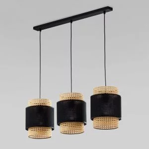 Подвесной светильник с тканевыми абажурами TK Lighting Boho Black 6541