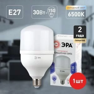 Лампа светодиодная ЭРА STD LED POWER T100-30W-6500-E27 E27 / Е27 30 Вт колокол холoдный дневной свет