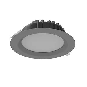 Светильник светодиодный "ВАРТОН" Downlight круглый встраиваемый 230*81 мм 40W Tunable White (2700-6500K) IP54/20 RAL7045 серый муар диммируемый по протоколу DALI