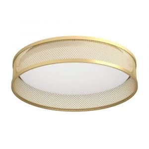 900796 Потолочный светильник LUPPINERIA, 20W (LED), 3000K, 2400lm, H95, Ø385, сталь, матовая латунь / пластик, белый EGLO