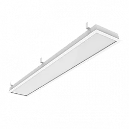 Светодиодный светильник "ВАРТОН" GR270/F 2.0 35 Вт 3000К с рассеивателем опал 1215*207*50мм с планками для подвеса IP40 c РАМКОЙ монтажный размер 1188х180мм аварийный автономный постоянного действия