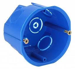 Коробка установочная ЭРА KUT-68-45-blue синяя 68х45мм для твердых стен саморезы IP20