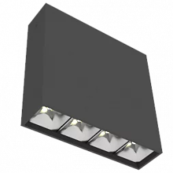Светодиодный светильник VARTON DL-Box Reflect Multi 1x4 накладной 10 Вт 4000 К 150х40х150 мм RAL9005 черный муар 55° DALI