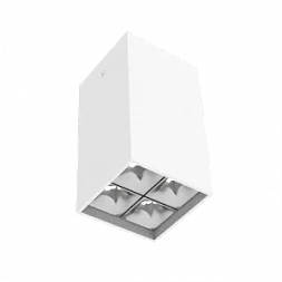 Светодиодный светильник VARTON DL-Box Reflect Multi 2x2 накладной 10 Вт 3000 К 80х80х150 мм RAL9003 белый муар 55°