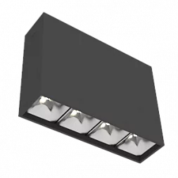 Светодиодный светильник VARTON DL-Box Reflect Multi 1x4 накладной 10 Вт 3000 К 150х40х115 мм RAL9005 черный муар 24° DALI