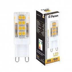 Лампа светодиодная Feron LB-432 G9 5W 175-265V 2700K