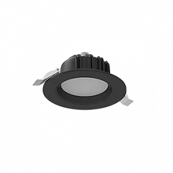 Cветильник светодиодный "ВАРТОН" Downlight круглый встраиваемый 120*65 мм 11W 3000K IP54 RAL9005 черный муар