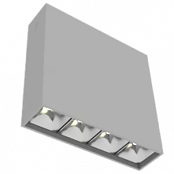 Светодиодный светильник VARTON DL-Box Reflect Multi 1x4 накладной 10 Вт 4000 К 150х40х150 мм RAL7045 серый муар 55°