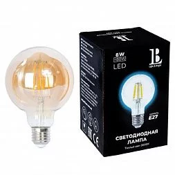 Светодиодная лампа L&B E27-8W-G95-WW-fil gold_lb