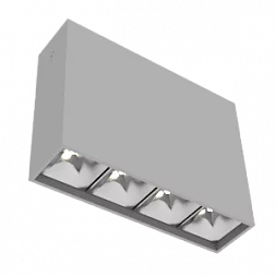 Светодиодный светильник VARTON DL-Box Reflect Multi 1x4 накладной 10 Вт 3000 К 150х40х115 мм RAL7045 серый муар 24° DALI