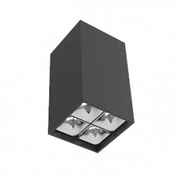 Светодиодный светильник VARTON DL-Box Reflect Multi 2x2 накладной 10 Вт 4000 К 80х80х150 мм RAL9005 черный муар кососвет