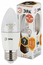 Лампочка светодиодная ЭРА STD LED B35-7W-827-E27-Clear E27 / Е27 7Вт свеча теплый белый свет