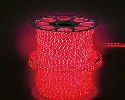 Cветодиодная LED лента Feron LS704, 60SMD(2835)/м 4.4Вт/м  100м 220V IP65. красный