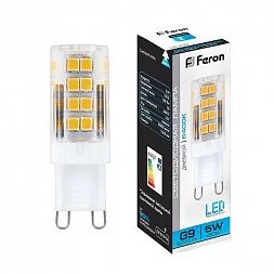 Лампа светодиодная Feron LB-432 G9 5W 175-265V 6400K