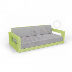 Диван Quarter lounge с подушками Spring Green / Gray