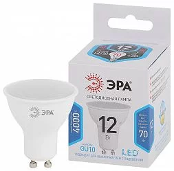 Лампочка светодиодная ЭРА STD LED MR16-12W-840-GU10 GU10 12Вт софит нейтральный белый свет