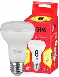 Лампочка светодиодная ЭРА RED LINE ECO LED R63-8W-827-E27 Е27 / E27 8Вт рефлектор теплый белый свет