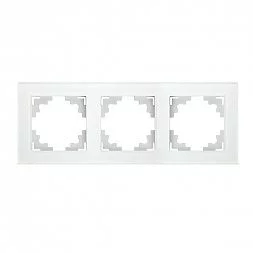 Рамка 3-местная, стекло, STEKKER, GFR00-7003-01, серия Катрин, белый