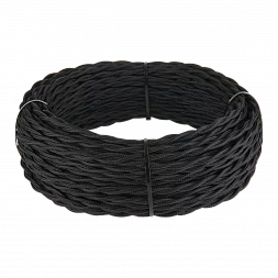 Ретро кабель витой 2х2,5 (черный) 20 м (под заказ) W6452308