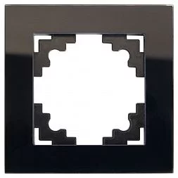 Рамка 1-местная, стекло, STEKKER GFR00-7001-05, серия Катрин, черный