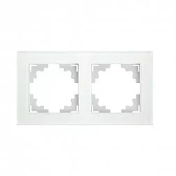 Рамка 2-местная, стекло, STEKKER ,GFR00-7002-01, серия Катрин, белый