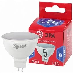 Лампочка светодиодная ЭРА RED LINE LED MR16-5W-865-GU5.3 R GU5.3 5 Вт софит холодный дневной свет