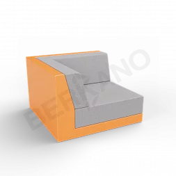 Угловой модуль Quarter modular с подушками Orange / Gray