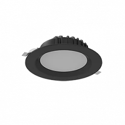 Cветильник светодиодный "ВАРТОН" Downlight круглый встраиваемый 190*70 мм 16W Tunable White (2700-6500K) IP54/20 RAL9005 черный муар диммируемый по протоколу DALI